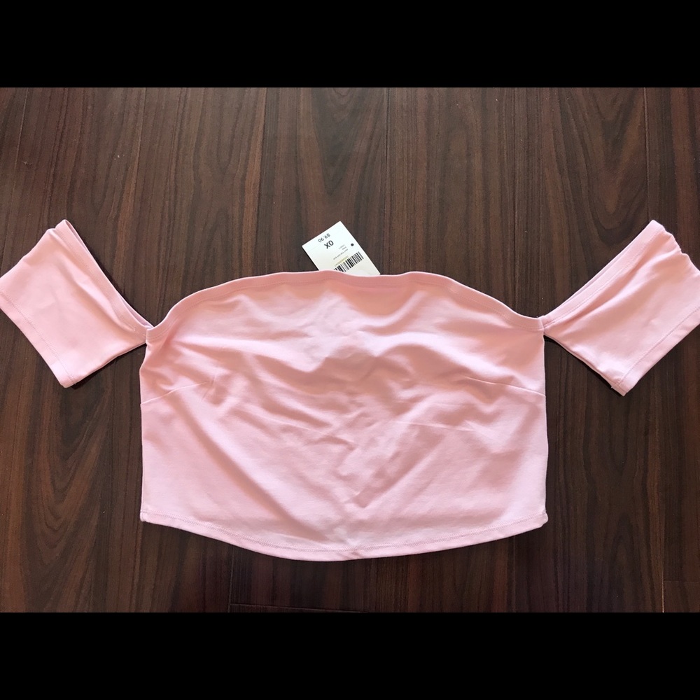 Pink Off The Shoulder Crop Top
